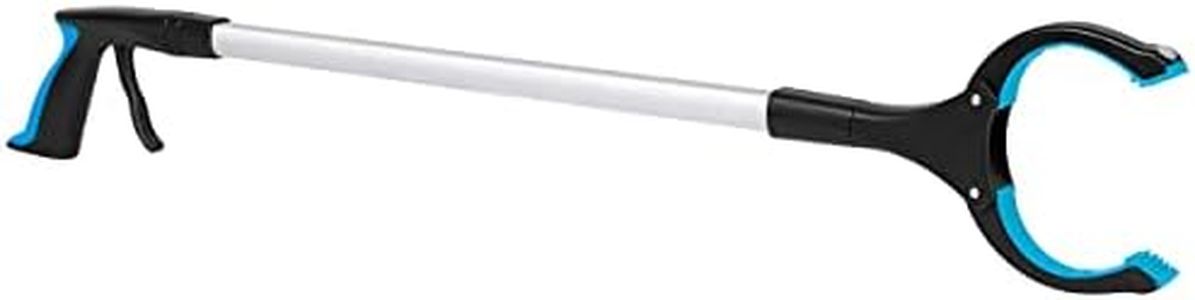 BIRDROCK HOME Reacher Grabber Pick Up Tool with Magnets - Lightweight 32” Aluminum Extra Long Reaching Aid - Rotating Head, Ergonomic Rubber Handle for Comfortable Grip and Precision - 1 Pack - Blue