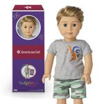 American Girl Truly Me 18-inch Doll #104 with Blue Eyes, Caramel Hair, Light Skin, Camo Shorts and Gray T-shirt, For Ages 6+