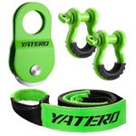 YATERO Off Road Recovery Kit, 10 Ton Heavy Duty Snatch Block Pulley and 3" x8' Tree Saver Strap with 2pc D Ring Shackles, Heavy Duty Recovery Winching Accessories