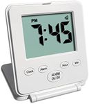 (White) - Digital Travel Alarm Cloc