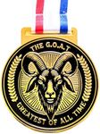 Greatest of All Time Medal - Luxury Gold Colored Goat Trophy Award, Ideal for Party Favors, Awards and Trophies Collection