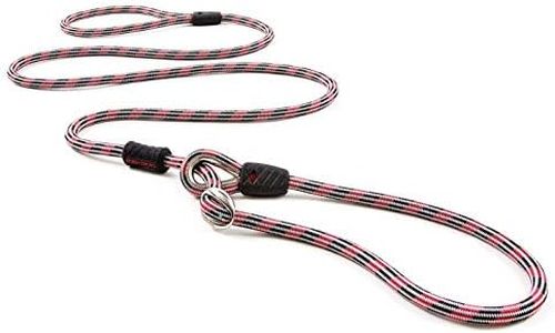 EzyDog Luca Rope Dog Leash - Slip Collar and Lead for Dogs - Best Slip Leads for Training - Durable 9cm Wide Climbing Rope with Reflective (170cm, Red)