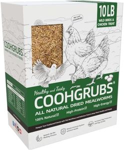 COOHGRUBS 100% Natural Dried Mealworms, Non-GMO Meal Worms for Chickens, Ducks & Wild Birds, High Protein Chicken Treats & Bird Food, 10-lb Box