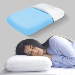 Sleepsia Ultra-Comfort Luxury Cooling Gel Memory Foam Pillow | 1 Year Warranty | Orthopedic Support Bed Pillows for Sleeping | Memory Foam for Neck,Back and Shoulder Pain Relief (Standard,White)