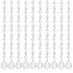 kanpura 1ft Clear Crystal Bauhinia Prism Beads Strands for Chandelier Garland Gem Octagon Bead Chains Hanging Decorations Centerpiece Party Wedding Dining Room Christmas Tree(10 Strings Pack)