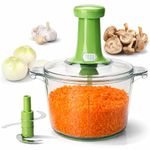 Brieftons Express Vegetable Chopper: 2-Litre, Quick Vegetable Manual Hand Chopper to Chop Veggies, Fruits, Herbs, Tomato, Garlic, Onion Chopper for Salad, Salsa, Pesto, Coleslaw, Puree, Indian Cooking