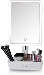 Fancii LED Lighted Large Vanity Makeup Mirror with 10X Magnifying Mirror - Dimmable Natural Light, Touch Screen, Dual Power, Adjustable Stand with Cosmetic Organizer (Gala)