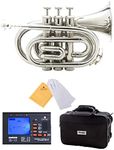 Mendini MPT-N Nickel Plated Bb Pocket Trumpet