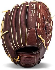 Franklin Sports Baseball Gloves - RTP Pro Adult + Kids Baseball Mitt - Mens + Kids Outfield Fielders Glove - Brown Pigskin Leather - 10"