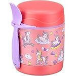 10oz Soup Thermos for Hot Food for Kids,Thermos Food Jar with Spoon Hot Food Containers Kids, Leak Proof Stainless Steel Wide Mouth Lunch Food Thermos Jar for School Travel,Unicorn