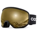 Odoland OTG Ski Goggles with Anti-fog, Anti-glare Lens UV400 Protection Adult Snow Goggles, Double Spherical Goggles for Skiing Skating Snowmobiles and Snowboardsfor Men and Women BJ