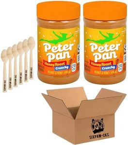 Peter Pan Crunchy Honey Roast Peanut Spread 16.3 OZ (2Pack) Bundled with 6 SIXPAW-CKS spreadable spoons