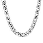 STEEL NATION JEWELRY Men stainless steel cuban chain necklace Hypoallergenic rust resistant - choice of styles colors and sizes, L, Metal, No Gemstone