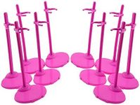 APOHALO 10 Pcs Doll Toy Stand Support for Dolls Prop up Mannequin Model Display Holder,Doll Stands for 11" to 13" Dolls and Action Figures Doll Accessories Rose Pink