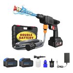 ZORTIX Cordless Portable Pressure Washer Gun 48V 12000mah High Pressure Water Gun| Wireless High Pressure Washer Water Spray Gun for Car Wash Bike Washing Cleaning (Double Battery)