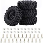 RC Car Tires, 4 Pcs Tires Rubber Tyres for 1:10 Crawler Off-road RC Remote Control Car Accessory Part