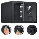 hunter good biometric security home safe, fingerprint digital safe for home storage cash, jewelry and valuables