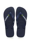 Havaianas Unisex Brasil Logo, Navy Blue, 7.5/8