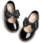 FUPPIA Toddler Girl Dress Shoes-Little Girl Mary Jane Shoes School Uniform Shoes Wedding Party Casual Soft Walking Black Size 7