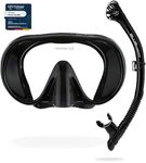 CRESSI Musa+ Scilla Combo Black - Adult Combo Set Musa Snorkeling Mask and Scilla Snorkel, Black, One Size