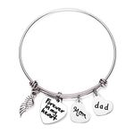 LParkin Sympathy Gift For Loss of Mother Father Bracelets Bereavement Gifts Angels Wind In Memory of Loved Mom Dad Bangle Bracelet For Daughter, About 64 mm diameter, Metal