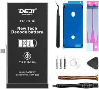 Deji for iPhone 12/12 Pro Battery Replacement, 3310mAh High Capacity Rechargeable Diagnostic Battery for iPhone 12/12Pro with Full Tool Kit, No Pop-up/Unknown Part