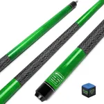 CUEBAR Pool Stick, 58" Pool Cue for Adults, Billiard House Bar Pool Cue Sticks 2-Piece, Hand-Painted Pool Table Stick for Men Women - Green,19 Oz
