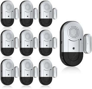 SANJIE Door Alarm for Home Wireless Door Alarms for Kids Safety with 120dB, Window Door Open Alarm Sensor for Dementia Patients Safety, Pool Silver, 10 Pack Magnetic Sensor