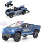 Cybertruck Toy Truck Police Car Diecast Metal Cybertruck Model Pickup Truck 1/32 Toy Cyberquad with Sound and Lighting Effect Age for 6 Year Up (Purple)