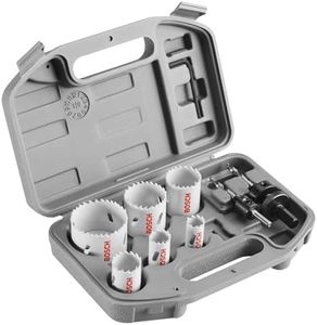 BOSCH HSBIM9 9-Piece Bi-Metal Hole Saws Assorted Kit with SpinLOCK Universal Arbor with Included Carrying Case for General Purpose Applications in Wood, Aluminum, Metal, Plastic Materials