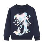 Smazero Girls Sweatshirt Cotton Mermaid Jumper Kids Long Sleeve Pullover Tops for Toddler 3-8 Years Children Clothes