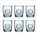 DESIGNED BY VSM Short Drinking Glasses Set Of 6, 13.5 Oz, Made Of 100% Recycled Glass, Authentic Embossed Dishwasher-Safe Water Glasses, Made In Spain.
