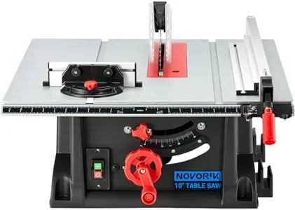 NOVORIK 10“ Portable Table Saw, 10 Inch Heavy-Duty Table Saw with 15 Amp Motor, Benchtop 10-Inch with TCT Blade for Woodworking Included