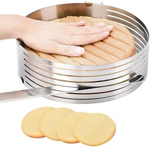 Layer Cake Leveler Slicer Adjustable Cake Rings 7-Layer Cake Cutter Stainless Steel Cake Slicing Accessories, 9.8-12.2 inch