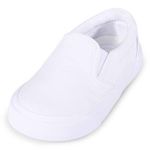 Harvest Land Kids Canvas Sneakers Toddlers Girls Boys Slip-on Walking Casual Lightweight Shoes White c11