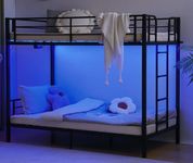 VINGLI Metal Bunk Bed Frame Twin Ov