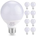 GIOVAR 8-Pack G25 LED Globe Light Bulbs, Daylight 5000K, 120V 40W Equivalent LED Vanity Light Bulbs for Bathroom Mirror, E26 Base, Non-Dimmable