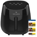 SOLARA Xtra Large Digital Air Fryer for Home Kitchen with 8 Pre set modes for Indian cooking, 5.5L basket, 1500 Watts, Mobile app with 100+ recipe eBook and Videos, Black (5.5L)