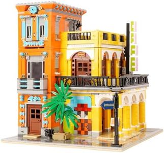 LULUFUN Jeu de Blocs de Construction, Jeu de Blocs de Construction pour la Vue des Rues de la Ville, kit de Construction d'architecture, Jouets pour Adolescents et Adultes (Café de la Havane)