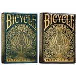 Bicycle Playing Cards 2 Deck Aureo Collector’s Bundle, Green Gold and Black Gold