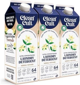 Cleancult Ultra Concentrated Liquid Laundry Detergent, 192 loads (96 oz), Long Lasting Scent, 90% Less Plastic, No Harsh Chemicals, Neroli Vetiver, Defeats Stains & Odors, HE/Standard Compatible