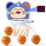 TEMI Indoor Electronic Scoreboard Basketball Hoop for Toddlers, Cute Mini Basketball Hoop with 4 Balls & Air Pump, Birthday Toys Gifts for Baby Boys Girls 2 3 4 5 6 Years