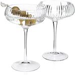 HISTORY COMPANY El Morocco 1940s-Era Crystal Cocktail Coupe, 2-Piece Set (Gift Box Collection)