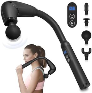 Massage Gun Deep Tissue with Upgraded Extension Handle, Portable Percussion Muscles/Neck/Shoulders/Waist/Legs Massager for Pain Relief Deep Tissue with 4 Massage Heads, 3 Modes & 6 Speed Levels