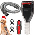 Portek Pet Hair Attachment for Dyson Dog Brush, Dog Hair Vacuum Attachment Shedding Tool for V7 V8 V10 V11 V12 V15 V6 G5 GEN5 Outsize, Pet Grooming Kit with Extension Hose Adapter Trigger Lock