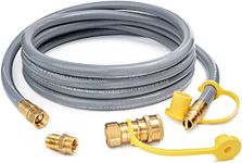 GASPRO 12FT 1/2" ID Natural Gas Hose, Low Pressure LPG Hose with Quick Connect, for Weber, Char-Broil, Pizza Oven, Patio Heater and More