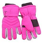 kimmyku Pink Waterproof Toddler Girls Winter Gloves,Gloves for Toddler Girls Boys Thinsulate Ski Driving Snow Gloves Pink 3-4-5years