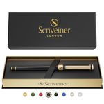 Scriveiner Black Lacquer Rollerball Pen - Stunning Award-Winning Luxury Pen, Schmidt Ink Refill, Best Gift Set for Men & Women, Professional, Executive Office