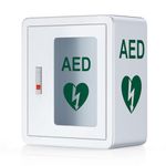 ZIPOWEY AED Cabinet, First Aid AED Defibrillator Wall Mounted Storage Cabinet, Stainless Steel Snap Lock, Fits All Brands Cardiac Science for Home, Public Places, 14 x 7.8 x 15.7 Inch