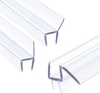 Shower Door Seal Strip Kit, Include 2 PCS 84" Shower Door Side Seals and 1 PC 36" Door Bottom Seal for 1/2"(12mm) Thick Glass Shower Door Sweep Set of 3 Polycarbonate